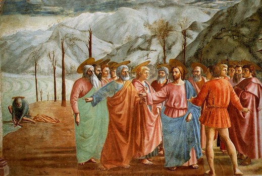 Jésus-Christ gravit la montagne, la foule à sa suite. Le choix des douze