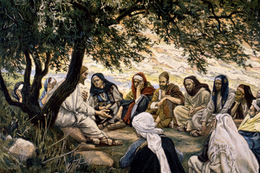 Le Christ enseigne aux apôtres en paraboles