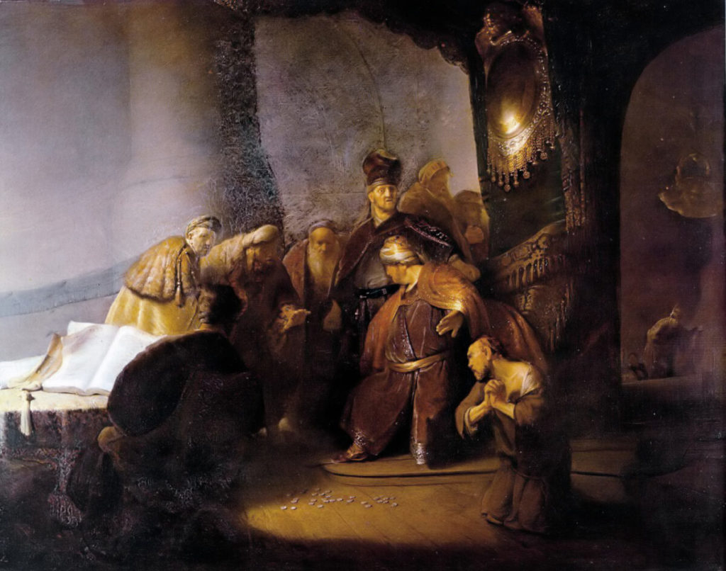 Judas rend les trente deniers, Rembrandt, 1629