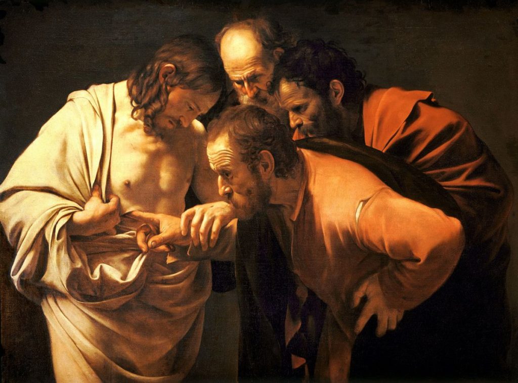 L'incrédulité de thomas, Caravaggio, 1601